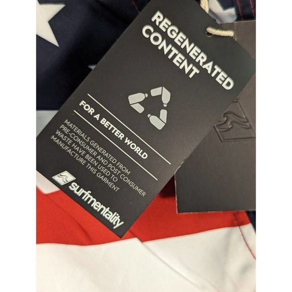 NEW Surfmentality Men's Shorts Surf Swim Beach XXL American Flag Beach Wear NWT - Picture 13 of 14